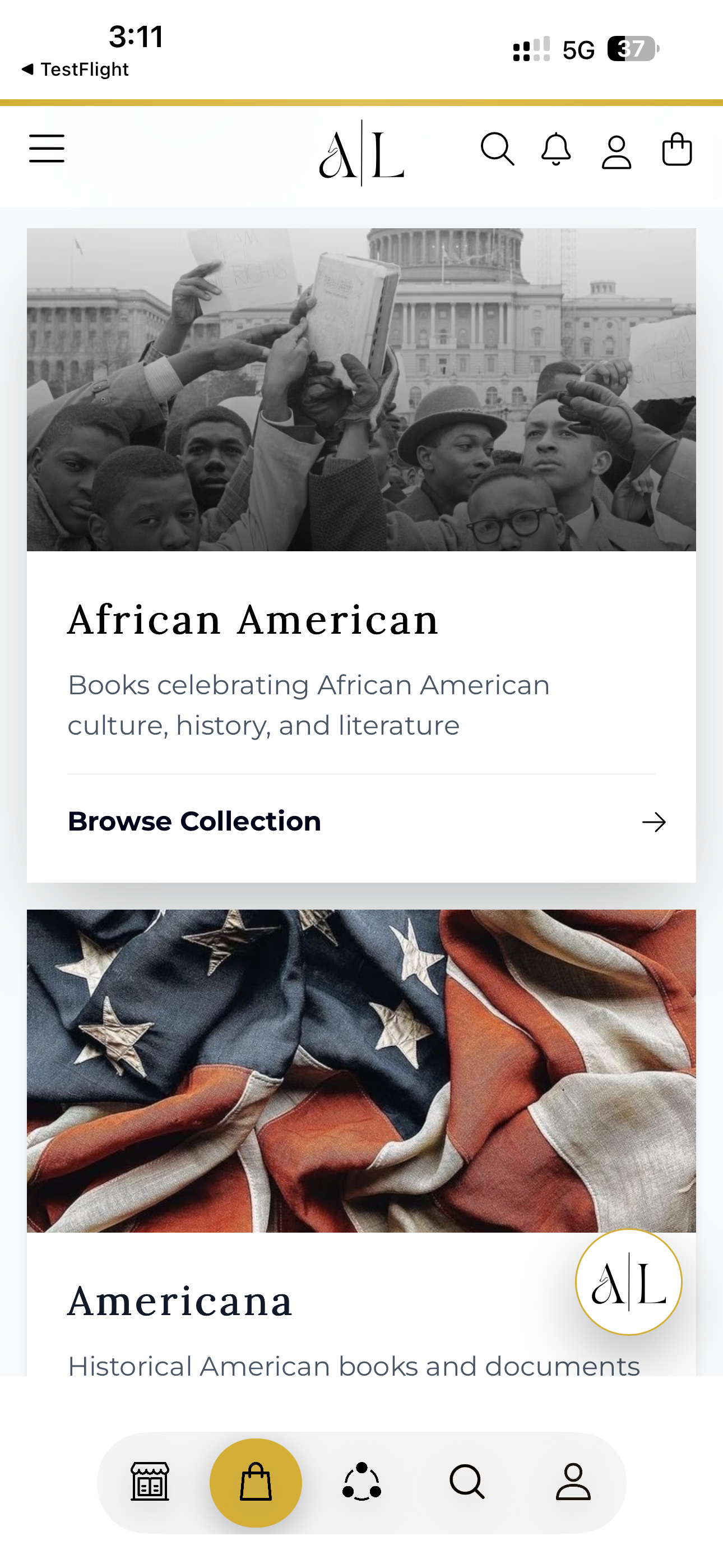 Ageless Literature collections screen