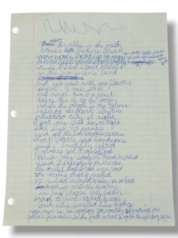 “Chicago City at Night” lyric sheet