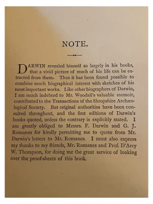 The Life of Charles Darwin Published in London 1887 First Edition