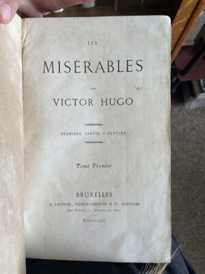 Les Miserables by Victor Hugo. 1st Printing. 1862. Five Complete Volumes.