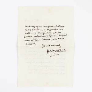 PRODUCTION OF THE HOBBIT | JAN 4TH 1968, ORIGINAL TOLKIEN LETTER, HANDWRITTEN AND SIGNED.