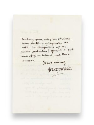 PRODUCTION OF THE HOBBIT | JAN 4TH 1968, ORIGINAL TOLKIEN LETTER, HANDWRITTEN AND SIGNED.