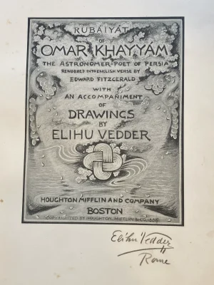 Association Review Copy Rubiayat of Omar Khayyam 1886 Signed by Elihu Vedder