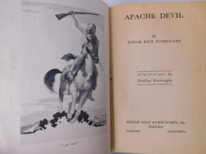 Edgar Rice Burroughs SIGNED (1933) APACHE DEVIL, 1st Edition, Association Copy