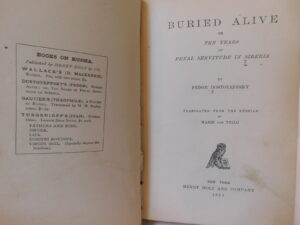 Dostoyevsky, Buried Alive ~ The RARE 1881 First US Edition from Henry Holt & Co.