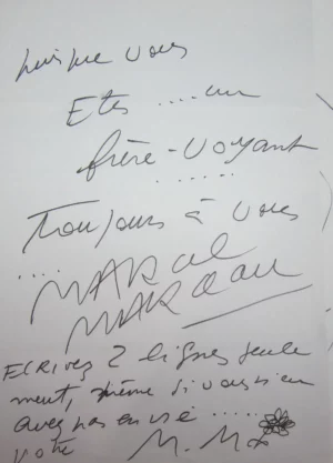 Marcel Marceau’s Autographed and Illustrated Letter to Henry Miller, 1973