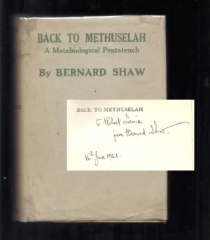 Signed Back To Methuselah by Bernard Shaw First Edition