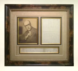 André Gide Signed Autograph Letter and Photo Display