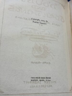 Doubt And Other Things by Elihu Vedder: Presentation Copy Inscribed by the Publisher Porter Sargent, 1922.