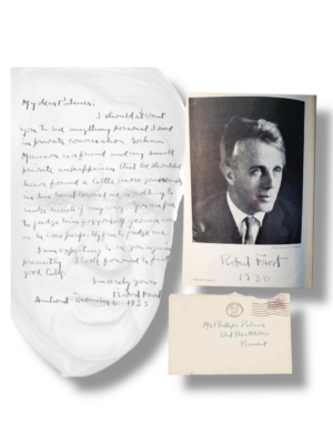 Robert Frost Autograph Letter (ALS) & Signed Book Regarding Gorham Munson