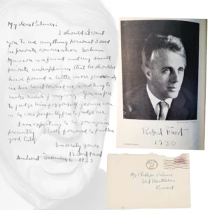 Robert Frost Autograph Letter (ALS) & Signed Book Regarding Gorham Munson