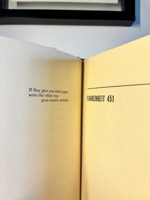 Fahrenheit 451 by Ray Bradbury Fine First Printing Inscribed by Bradbury and illustrator Mugnaini