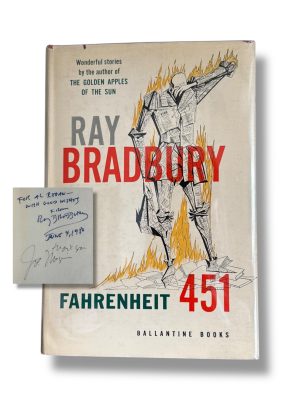 Fahrenheit 451 by Ray Bradbury Fine First Printing Inscribed by Bradbury and illustrator Mugnaini